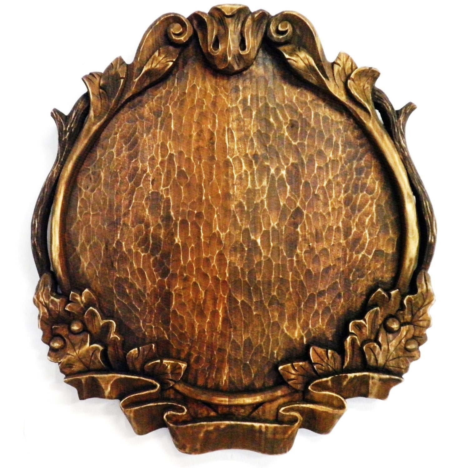 wood carved decorative taxidermy plaque panel