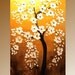 ABSTRACT painting, impasto thick white blossomsLandscape Trees fine art,ready to hang by Nicolette Vaughan Horner