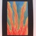 Recycled Greeting Card and Envelope - Hand painted Fabric Textile - Fire Flame