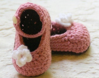 Crochet PATTERN for baby booties the My Oh My Mary Janes Slippers - Instant PDF file Download - pattern number 100 L