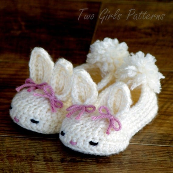 pattern bunny booties slippers house crochet baby booties patterns Slippers House Bunny Round Classic Crochet Year baby