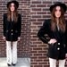 80's Black Gold Zippered Structured Boxy Military Menswear Blazer Jacket