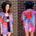 80's Pink Pastel Abstract Print Geometric Oversized Aztec Double Layered Shirt