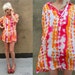 TIE DYE Pink Orange Hippie Deadhead Bohemian Neon Bright Dress
