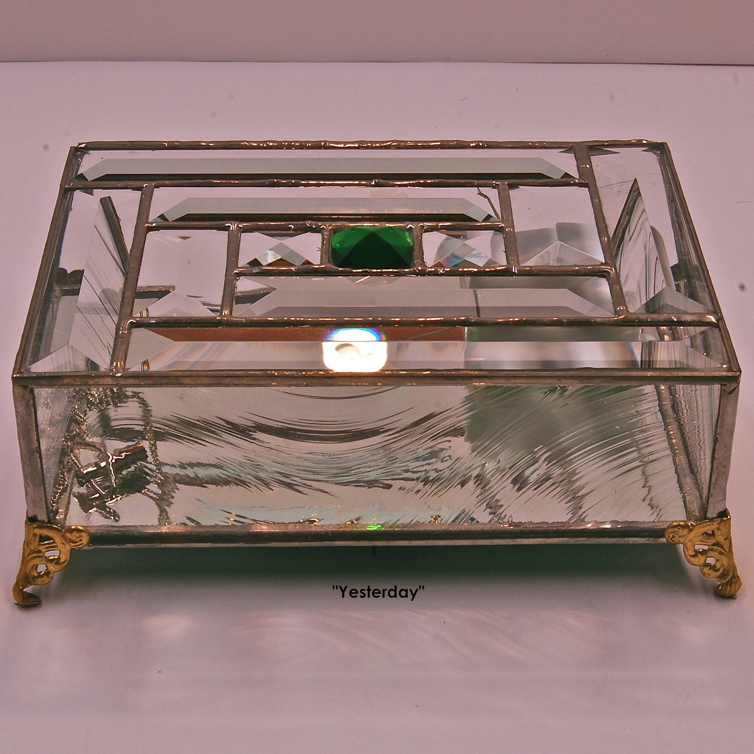 Stained glass music box which plays Always by Osac on Etsy