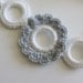 Universal Pacifier Clip White with Gray Flower
