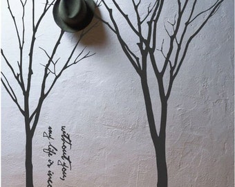 Tree Wall Decal Wall sticker Art Wall Decal Wall Sticker tree decal Vinyl decal Children Wall Decal Wall Sticker tree decal-Two Winter Trees