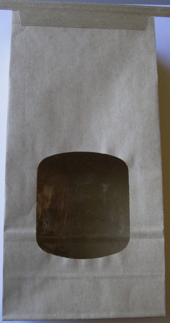 25 Brown Kraft with Window Tin Tie Coffee Bags
