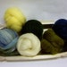 Wool roving, fiber assortment, needle felting sampler, Wooly Buns in Sweet Pea, 1.5 oz