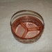 Pink Depression Glass Divided Dish Metal Basket