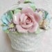 RESERVED 4 MELISSA Night Light 60s Porcelain Flower Basket - French - Cottage - Shabby Chic - Mid Century Decor
