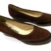 Suede Leather womens wedge heels size 7 // dead stock 1970s vintage shoes