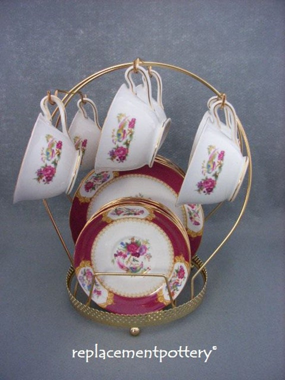 Brass Finish Display Stand for 18 piece tea set