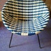 1960s Blue and White Basket Chair