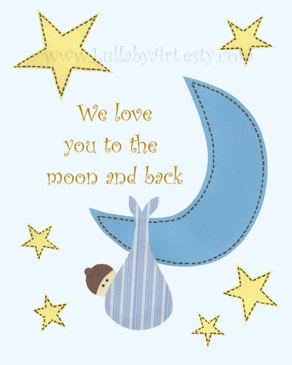 Items similar to We love you to the moon and back ...