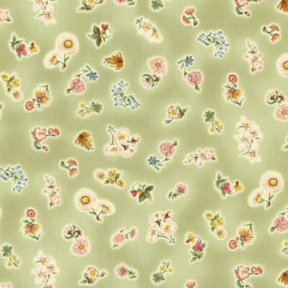 1 IS ONEone yard RJR fabric Tasha Tudor flowers daisies