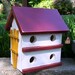 Shabby Chic Saltbox Birdhouse with Trellis