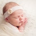 the Ethereal : Newborn Headband/ headwrap - Pure White - Newborn Photo Prop - halo, flower headband, head wrap, newborn head band