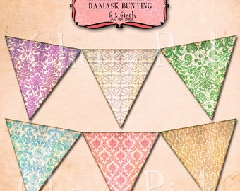 TEA PARTY BUNTING digital printable bunting download for