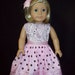 American Girl doll clothes 18 inch doll dress Pink and brown dots and paisley fabric