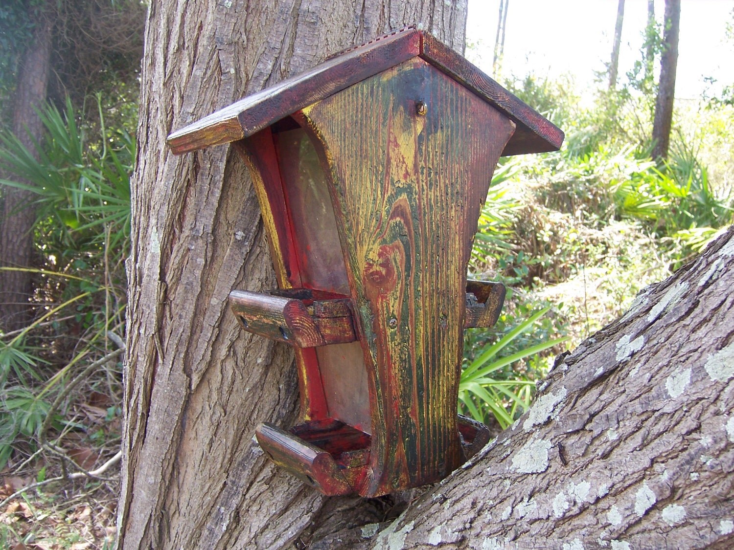 Old Barn Wood Primitive Bird Feeder Custom by StopperCountryStore