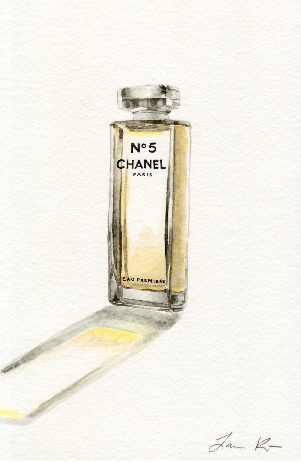 Chanel Glass Perfume Bottle No. 5 Eau Premiere by LauraRowStudio