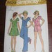 Simplicity 5529 junior petites' size 11 bust 34 waist 26 mini dress and pantsuit 1973 pattern