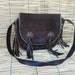 Vintage Lady's 1970's Dark Brown Suede Bag Purse with Fringes