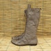 Vintage Lady's Grey Soft Leather Lace Up Zip Up Flat Boots Size: EUR 39 / US Woman 8