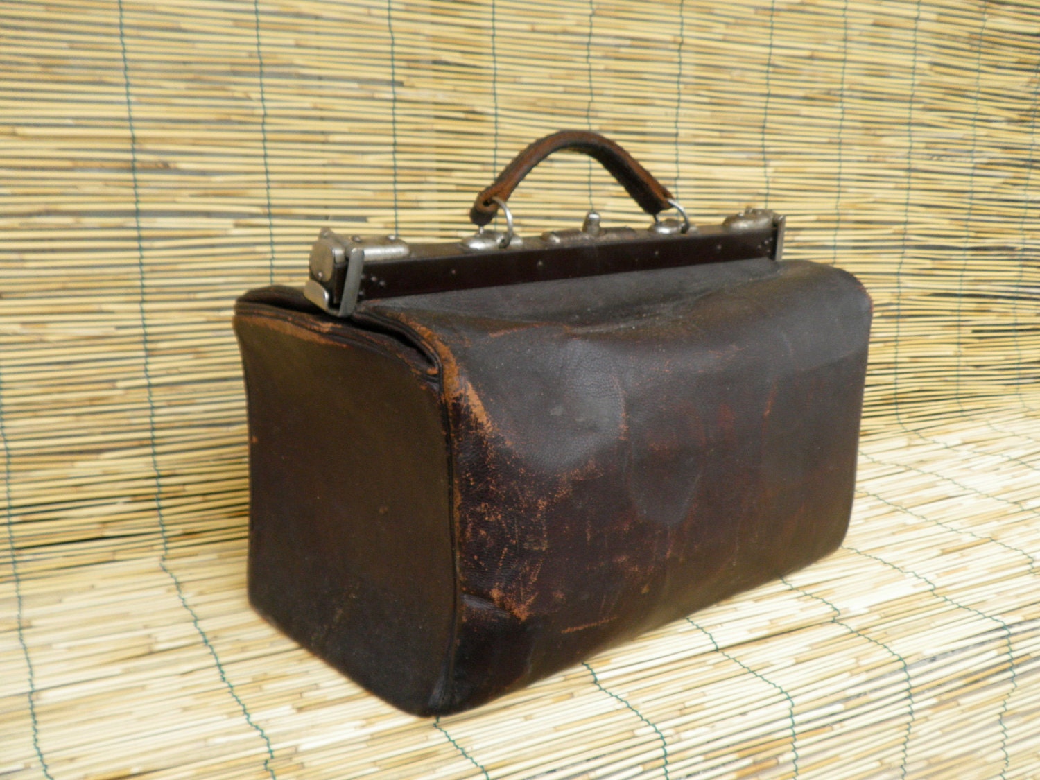 Vintage Brown Leather Doctor's Bag