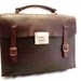 Vintage, Chocolate Brown Leather Briefcase/Bag with Crocodile Embossed Detail.