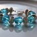 SALE Silver & Blue Bracelet - Turquoise Blue Glass Beads - Silver Rondelle BeadsREADY TO SHIP