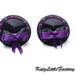 Cute shiny black and purple violet pasties goth nipple covers