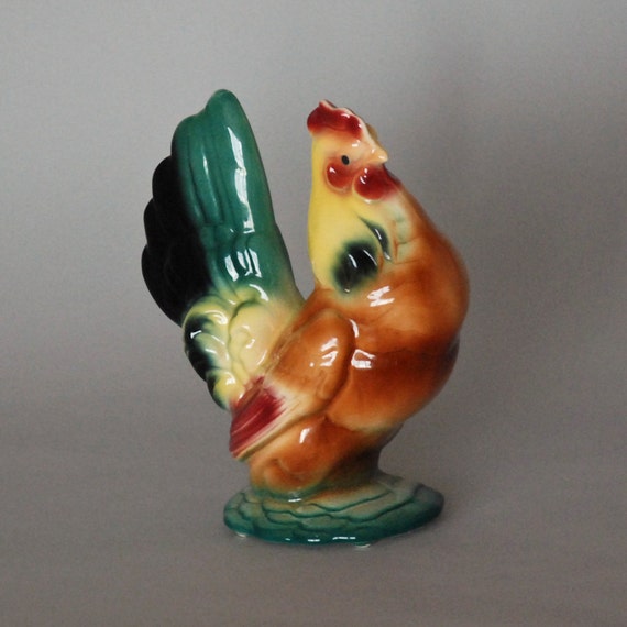 Items similar to Vintage Ceramic Rooster Figurine on Etsy