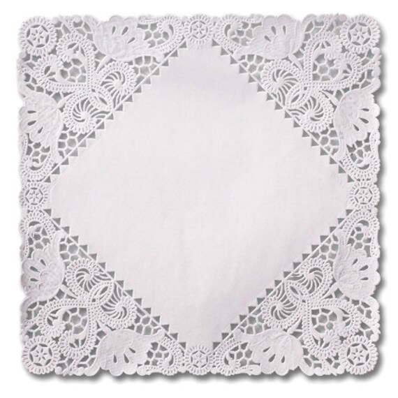 Square Paper Doilies 12 doilies 8 inch white