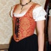 Reversible Renaissance Wench Bodice - Red/Gold Damask & Red Geometric Tapestry - Fits Bust 35"-36", Waist 28.5"-29.5"
