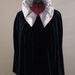 Victorian CAPE in Midnight Blue and Silver Reversible Stretch Velvet