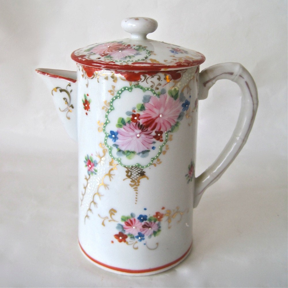 Antique Hand Painted Chocolate Pot