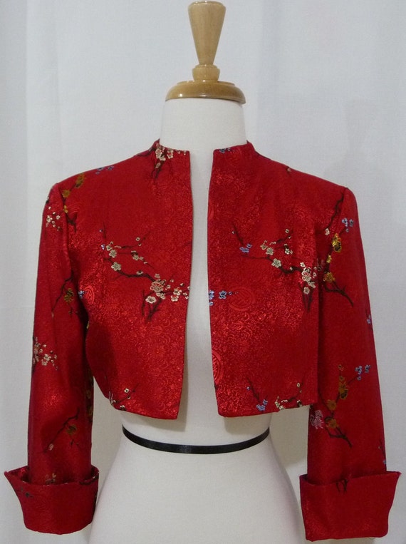 Jacket 50's Red Silk Swing Bolero. by MyOneandOnlyVintage on Etsy