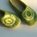 Felted slippers Green slippers Women slippers Women home shoes House shoes Woolen clogs Felted clogs Traditional felt Valenki Handmade