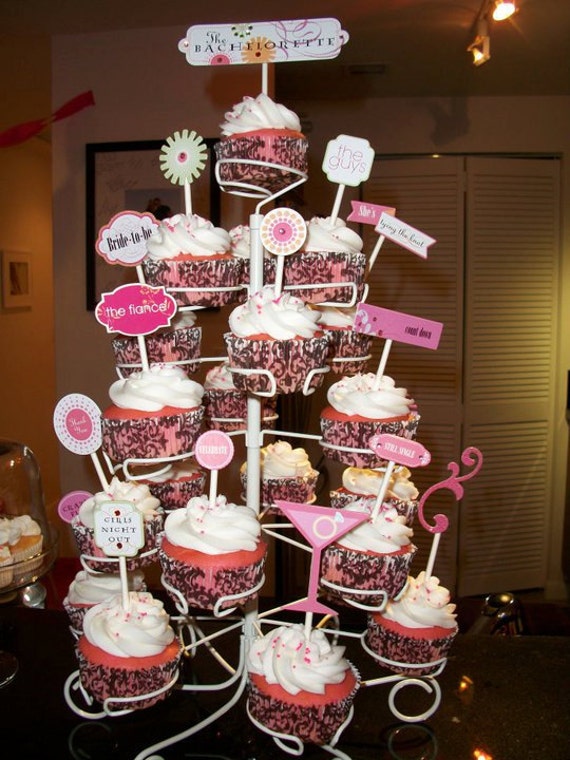 Bachelorette Cupcake Toppers and Decoration by OnceUponATimeKatie