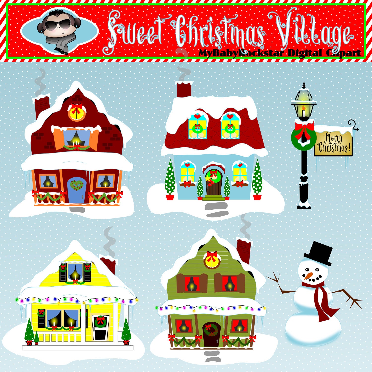 Christmas Village Clipart 