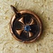Rustic Copper Cross Pendant with Genuine London Blue Topaz Gemstone