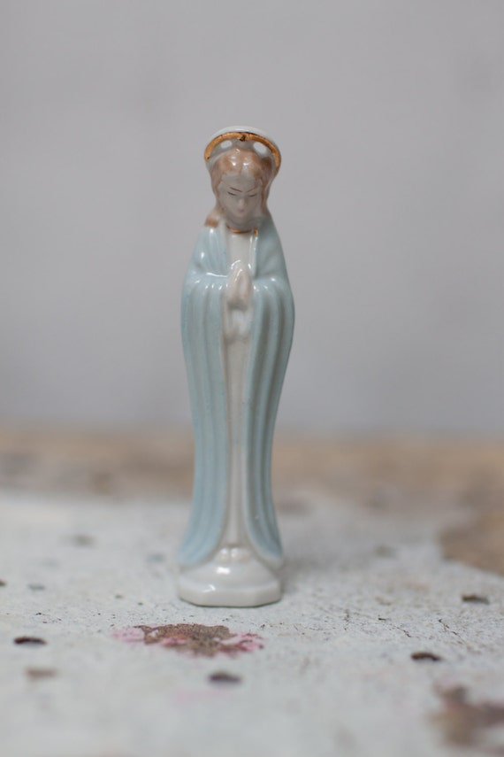 SALE Virgin Mary Figurine Ceramic Statue made in Japan