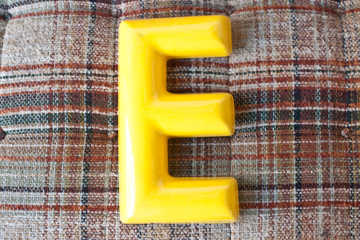 Yellow Plastic Letter E Sign