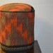128 Antique Kilim Sitting Stool / Rug Upholstered Ottoman / foot stool