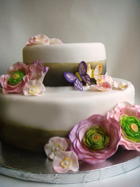Items similar to Edible Cake Decorations- DIY Wedding ...