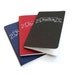 Pocket Notebooks with Modern Calligraphy . Moleskine Cahier Journals . Red Blue and Black . Office Supplies . Set of 3