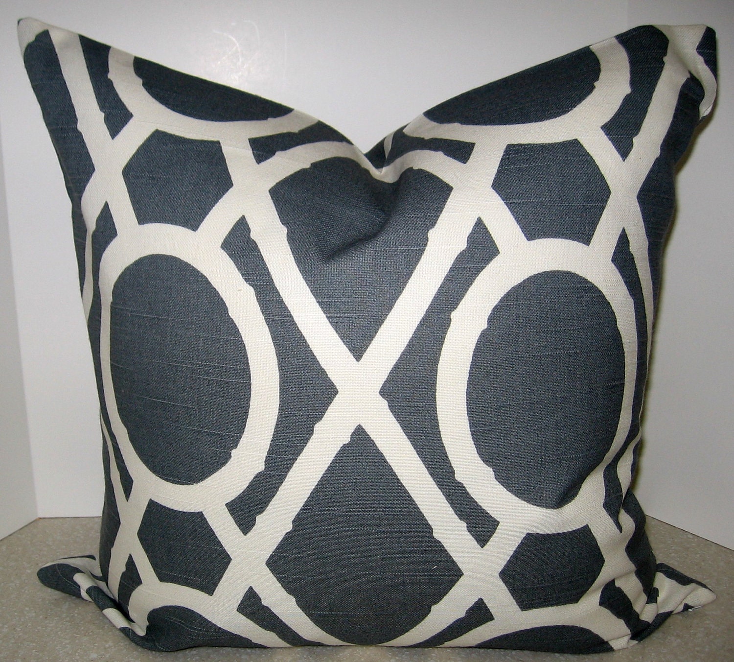 BOTH SIDES 20 X 20 Gray geometric pillow cover grey by playpurdys