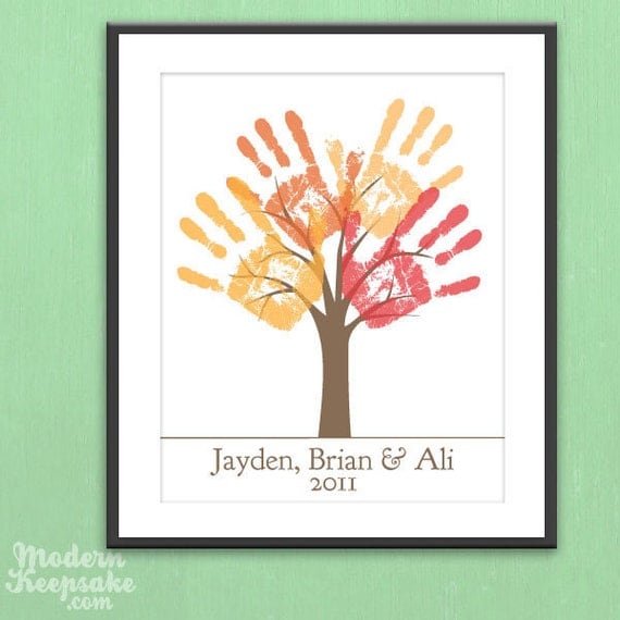 Items similar to DIY Personalized Child's Handprint Tree - Printable ...